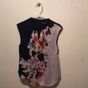 Navy Blue Floral Shirt